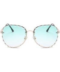 Butterfly Butterfly Sunglasses Rimless Scalloped - Green - CQ18RL3NDZM $9.02