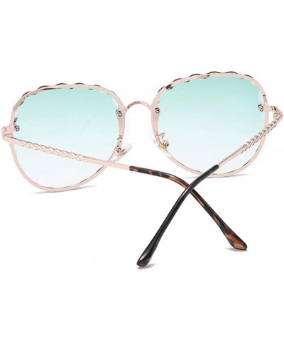 Butterfly Butterfly Sunglasses Rimless Scalloped - Green - CQ18RL3NDZM $9.02