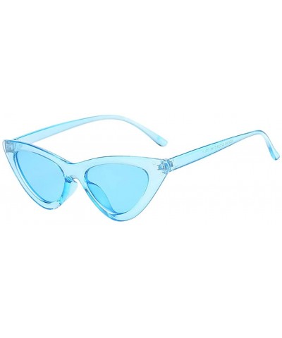 Butterfly Retro Cat Eye Sunglasses - Sexy Unisex Vintage Eye Sunglasses Retro Eyewear Fashion Radiation Protection - Blue - C...
