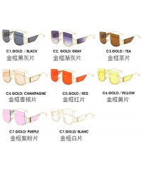 Square new frameless windproof personality men and women brand fashion trend sunglasses UV400 - Black - CB18ALMWL5X $26.12