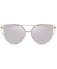 Oversized European and American sunglasses cat's eye dazzling women's Sunglasses anti-ultraviolet - Gold and Silver - CF18QCH...