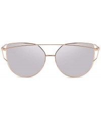 Oversized European and American sunglasses cat's eye dazzling women's Sunglasses anti-ultraviolet - Gold and Silver - CF18QCH...