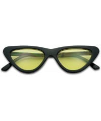 Goggle Super Retro Vintage Exaggerated Slim Netural Color Frame Cat Eye Sunglasses - Black Frame - C118EQWKUHZ $10.25