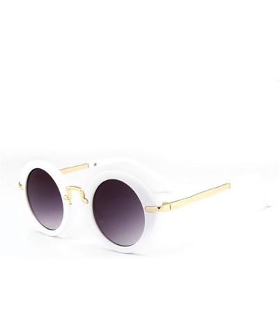 Oversized 2019 Kids Sunglasses Boys Brand Children Round Sun Glasses For Girls Baby Black - White - C918XDUIUYQ $10.92