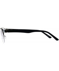 Rectangular Mens Half Metal Rim Powered Bifocal Reading Eyeglasses - Silver Black - CE180Z4DQ7T $13.97