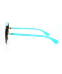 Square Octagon Shape Accent Top Sunglasses Womens Unique Fashion Eyewear - Gold Blue - C5187CCH5HT $10.09