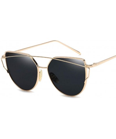 Cat Eye Sunglasses Women Cat eye Mirror Rose Gold Vintage Fashion sun glasses Eyewear - C2 - CJ18WAWTYUY $19.51