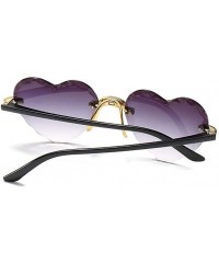 Rimless Heart Shaped Sunglasses for Women Rimless Gradient Lens Sun Glasses Eyeglasses UV400 - Gradual Pink Lens - CK1902RIU4...