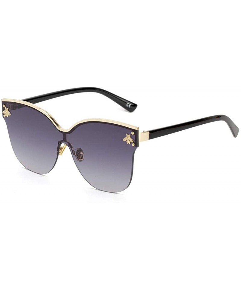 Aviator Fashion big frame one-piece sunglasses- PC lens metal frame trend sunglasses - E - CH18S0Y2K6L $40.15