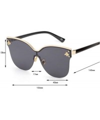Aviator Fashion big frame one-piece sunglasses- PC lens metal frame trend sunglasses - E - CH18S0Y2K6L $40.15