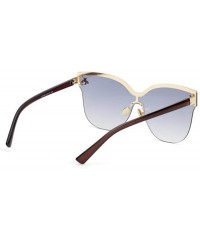 Aviator Fashion big frame one-piece sunglasses- PC lens metal frame trend sunglasses - E - CH18S0Y2K6L $40.15