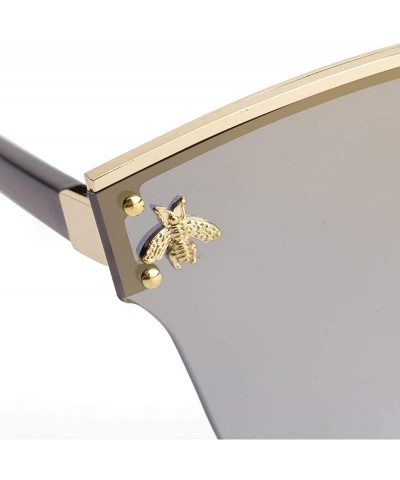 Aviator Fashion big frame one-piece sunglasses- PC lens metal frame trend sunglasses - E - CH18S0Y2K6L $40.15