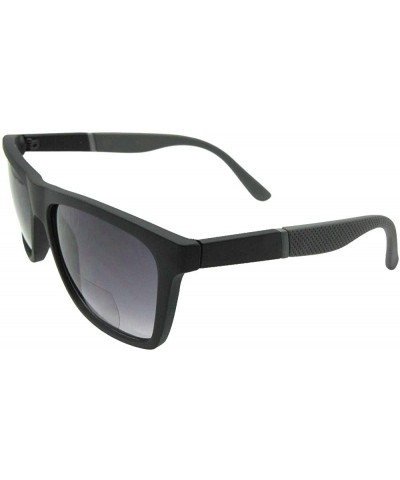 Wayfarer Big Vintage Retro Bifocal Sunglasses B116 - Flat Black Frame-gray Lenses - CN18D0S9IHY $16.37