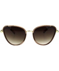 Butterfly Glitter Side Cover Womens Sunglasses Cateye Butterfly Double Frame UV400 - Gold/Rose Taupe (Brown) - C918Z4WUIS5 $1...