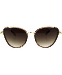 Butterfly Glitter Side Cover Womens Sunglasses Cateye Butterfly Double Frame UV400 - Gold/Rose Taupe (Brown) - C918Z4WUIS5 $1...