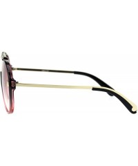 Sport Mens Mobster Flat Top Shield Racer Retro Sunglasses - Black Pink Smoke - CE18U45IU5M $26.84