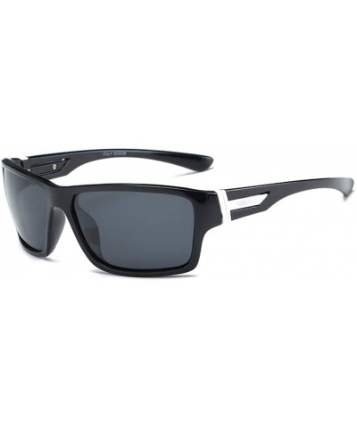 Oval Popular Polarized Men Sun Glasses Fishing Eyeglasses UV400 - C1 Black Black - CB18M3N6UI8 $48.78