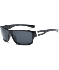Oval Popular Polarized Men Sun Glasses Fishing Eyeglasses UV400 - C1 Black Black - CB18M3N6UI8 $20.05