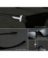 Oval Popular Polarized Men Sun Glasses Fishing Eyeglasses UV400 - C1 Black Black - CB18M3N6UI8 $20.05