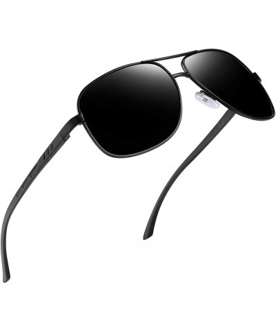 Rimless Polarized Sunglasses for Men- Lightweight Metal Frame Driving Mens Sunglasses - Black Al-mg - CI188WT999M $23.24