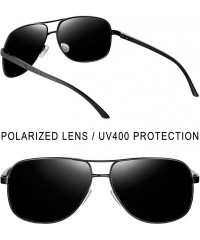 Rimless Polarized Sunglasses for Men- Lightweight Metal Frame Driving Mens Sunglasses - Black Al-mg - CI188WT999M $9.05