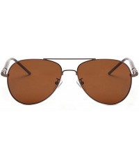 Aviator Polarized Sunglasses for Men Women-Classic Aviator Style-UV Protection 8084 - Brown - CY199UTIWON $7.73