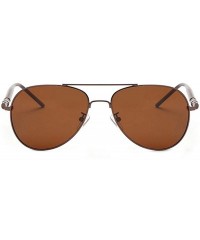 Aviator Polarized Sunglasses for Men Women-Classic Aviator Style-UV Protection 8084 - Brown - CY199UTIWON $7.73