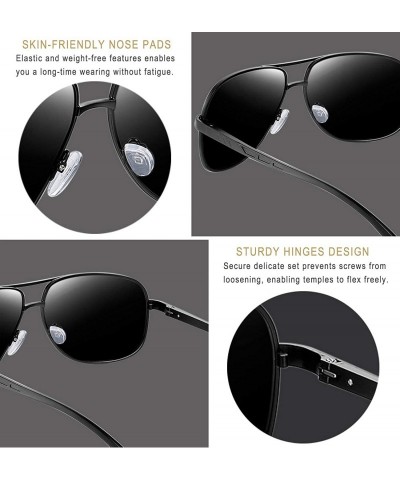 Rimless Polarized Sunglasses for Men- Lightweight Metal Frame Driving Mens Sunglasses - Black Al-mg - CI188WT999M $9.05