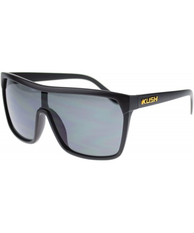 Shield Kush Marijuana Pot Flat Top Shield Mobster Plastic Sunglasses - Black Orange - C711OMSCMSB $19.61