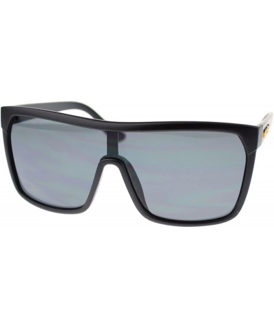 Shield Kush Marijuana Pot Flat Top Shield Mobster Plastic Sunglasses - Black Orange - C711OMSCMSB $11.21