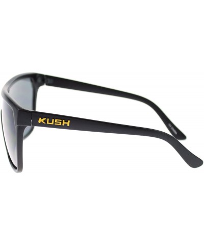 Shield Kush Marijuana Pot Flat Top Shield Mobster Plastic Sunglasses - Black Orange - C711OMSCMSB $11.21