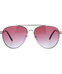 Aviator Luxury Oceanic Gradient Lens Metal Rim Officer Designer Sunglasses - Pink Blue - CH18LNMX380 $11.08