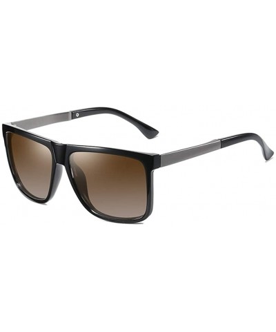 Square Men Women Classic Polarized Sunglasses Driving Square Frame Sun Glasses Male Goggle UV400 - Black Tea - CA199KZSLHS $2...