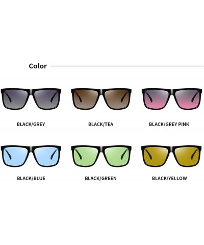 Square Men Women Classic Polarized Sunglasses Driving Square Frame Sun Glasses Male Goggle UV400 - Black Tea - CA199KZSLHS $1...