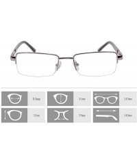 Rectangular Metal Frame Blue Light Blocking Reading Glasses 1.56 Lenses-6334 - CE17YICN42H $17.15