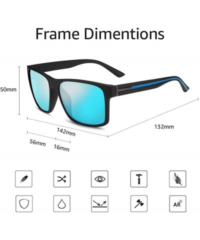 Round Polarized Sunglasses for Men Women Driving Fishing Mens Sunglasses Rectangular Vintage Sun Glasses - CB18WR7TG4E $16.05