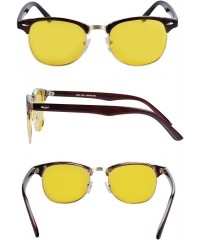 Semi-rimless HD Night Vision Polarized Glasses Anti Glare Classic Semi-Rimless Frame Driving Sunglasses For Women&Men - Tan -...