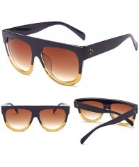 Aviator 2019 Fashion Sunglasses Women Flat Top Style Brand Design Vintage Sun Glasses 6 - 3 - CJ18YZRMDHG $9.37