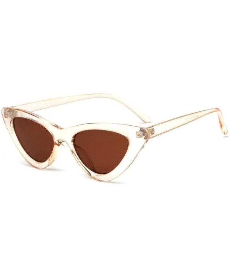 Cat Eye Sunglasses Triangle Vintage Ladies Glasses - C6clearbrown - C3199EI64IC $16.18