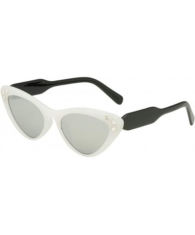 Oversized Womens Cat Eye Sunglasses GorNorriss - White Lens/White Frame - CD18QL5RDYX $15.44