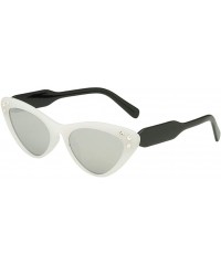 Oversized Womens Cat Eye Sunglasses GorNorriss - White Lens/White Frame - CD18QL5RDYX $7.72