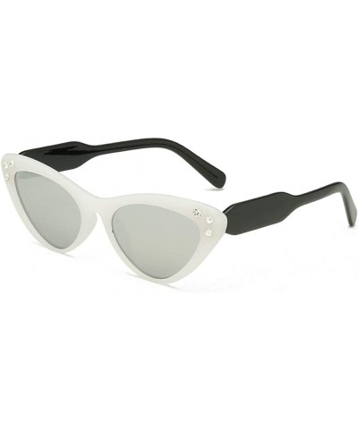 Oversized Womens Cat Eye Sunglasses GorNorriss - White Lens/White Frame - CD18QL5RDYX $7.72