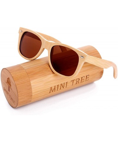 Oversized Polarized Sunglasses Replacement - Bamboo - CD182L6T8QM $46.10
