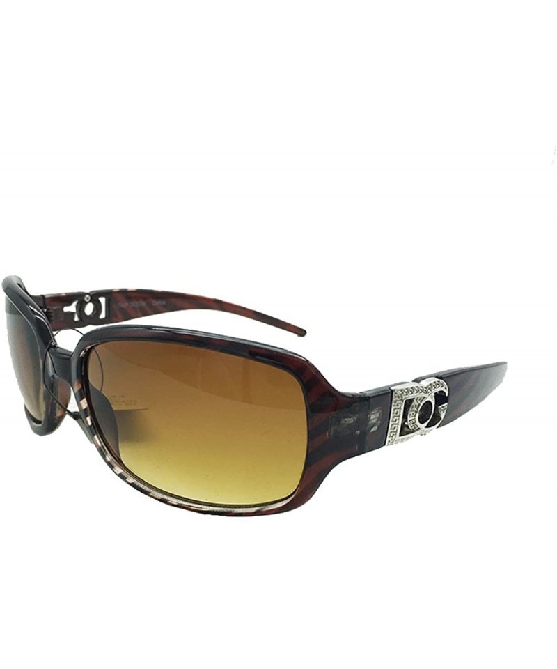 Rectangular Love DG Fahion Eyewear Womens maze pattern Designer Eyewear Shades Sunglasses - Dark Brown Zebra - CW18CU04ZOC $1...