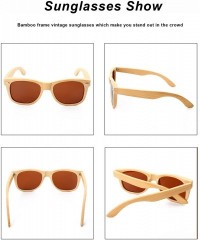 Oversized Polarized Sunglasses Replacement - Bamboo - CD182L6T8QM $27.30