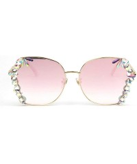 Square 2019 Luxury oversized sunglasses women exquisite crystal sun glasses men rhinestone eyewear vintage shade glasses - C3...