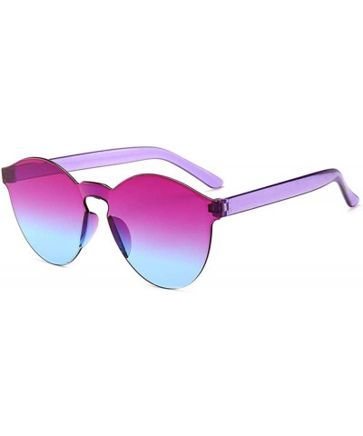 Oval New piece piece sunglasses - candy-colored ocean piece - male sunglasses - ladies fashion sunglasses-Translucent - CW198...