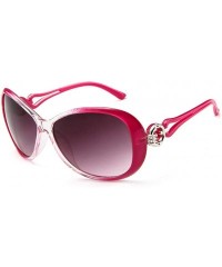 Oval Vintage Polarized Oval shape Sunglasses for Women Classic Designer Style UV400 Protection Frame - Red Frame Grey - C4196...