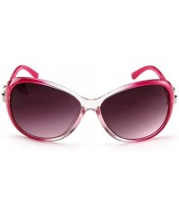 Oval Vintage Polarized Oval shape Sunglasses for Women Classic Designer Style UV400 Protection Frame - Red Frame Grey - C4196...