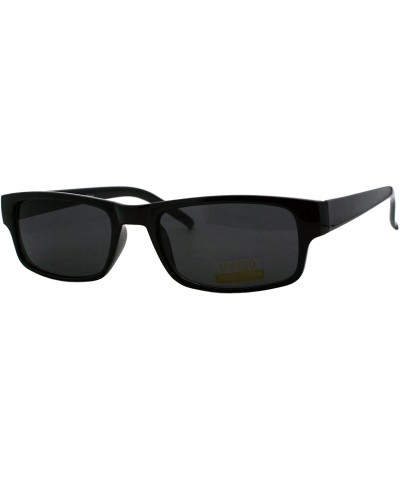 Rectangular Small Black Rectangular Frame Sunglasses Black Lens Spring Hinge UV 400 - CX185UXT90T $20.16